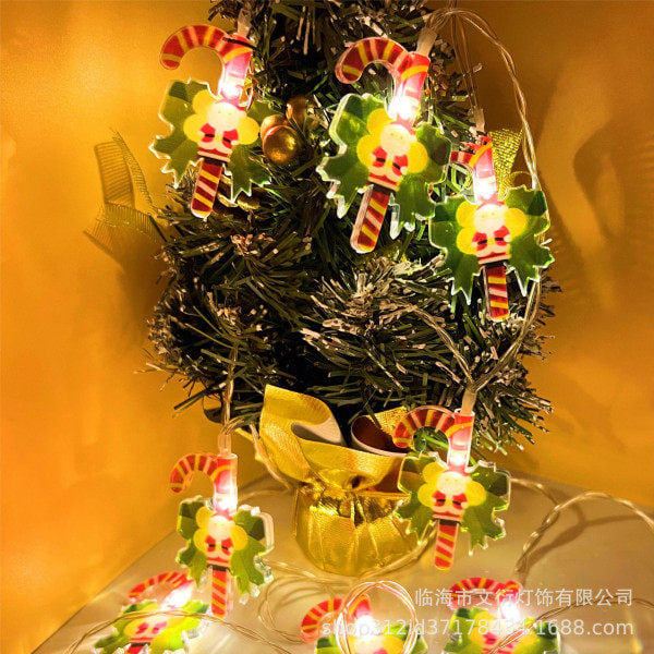 1 stk 1,5 m Lyslenke Juledekorasjon Julenisseform Gave Nattlys Lyslenke Uten Batterier For Stue Christmas Crutches