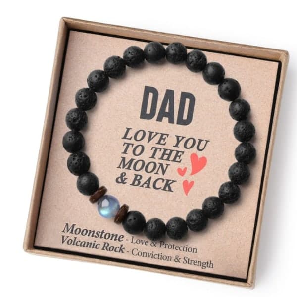 Perlearmbånd Vulkansteinarmbånd TIL MIN MANN TIL MIN MANN Til Min Sønn