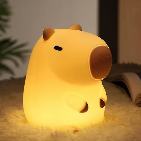 Ny Capybara Natlampe, Sød Silikonlampe Børneværelse Capybara Dyrelampe Til Børn, Genopladelig Blød Berøringsstyret Lampe