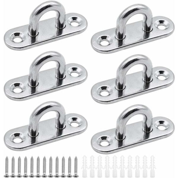 6PCS perforated plate, stainless steel cover, 5mm heavy-duty fixed hook, hanging chair, awning, boat accessories, etc.