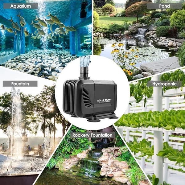 Dränkbar vattenpump - Max. flödeshastighet 1500L/H - 1,6m lyfthöjd - Akvarium, Damm, Fiskbehållare