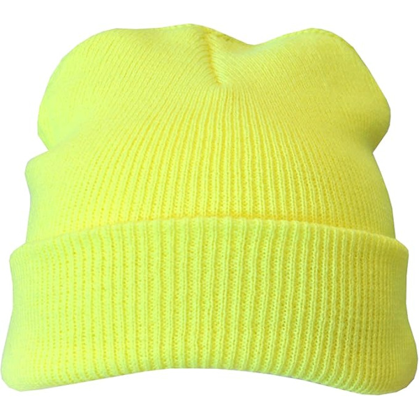 Miesten ja naisten pehmeä ja mukava arkikäyttöön sopiva hattu, lämmin neulottu talvivillainen skully-hiuspanta hiihtoon Yellow