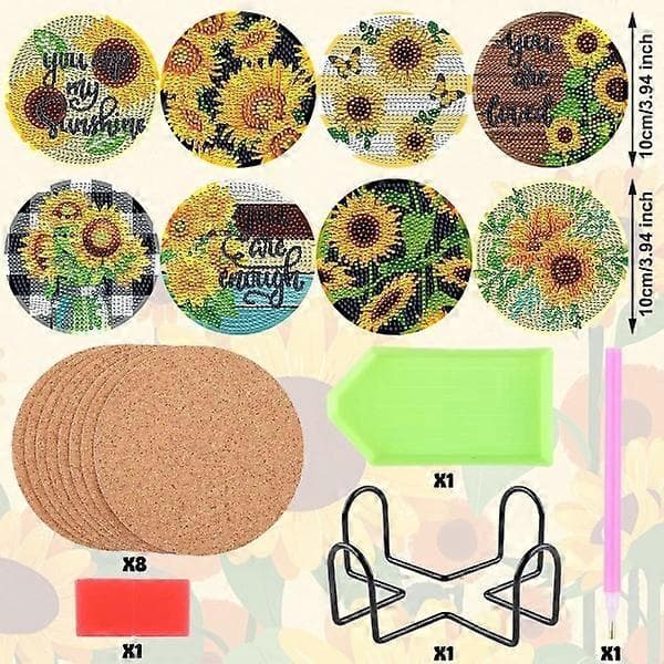 Solsikke diamant coaster kunst maleri coaster kit