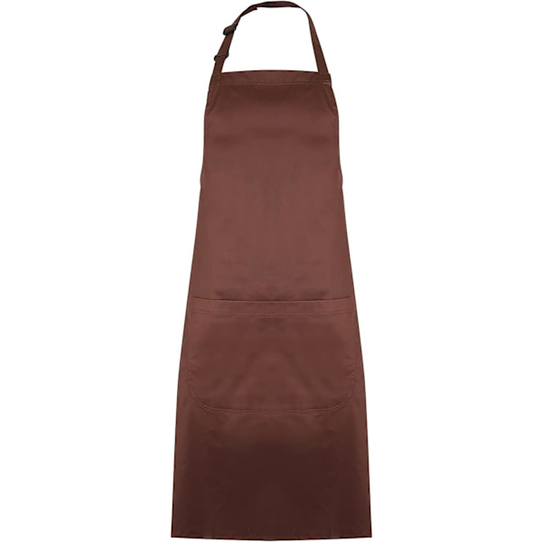 Enkel unisex kockförkläde med två fickor Brown