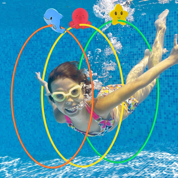 3 Pieces Pool Diving Rings, Underwater Training Water Swimming Sports Toys