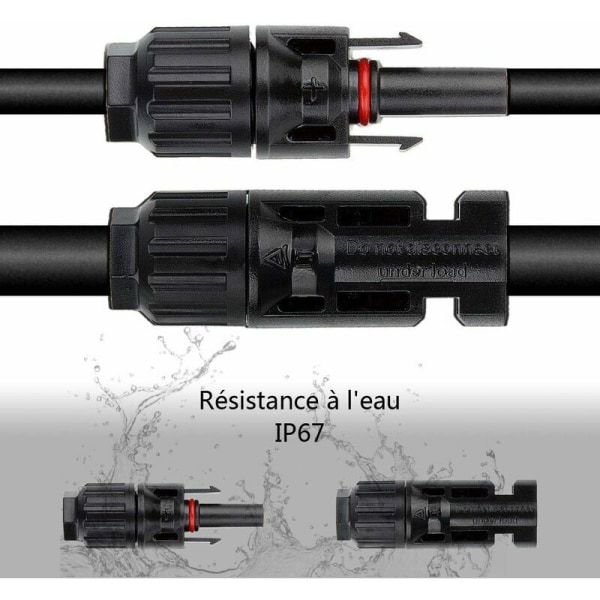 10 Par MC4 Han- och Honkontakt för Solpanelkabel Fotovoltaiska System, Solpaneltillbehör, Vattentät - Svart