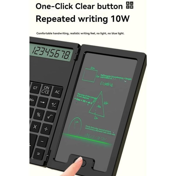 Funktionsberegner Håndskrevet Tablet 2-i-1 Foldbar Lydløs Bærbar Eksamen og Kandidatvidenskab Beregner