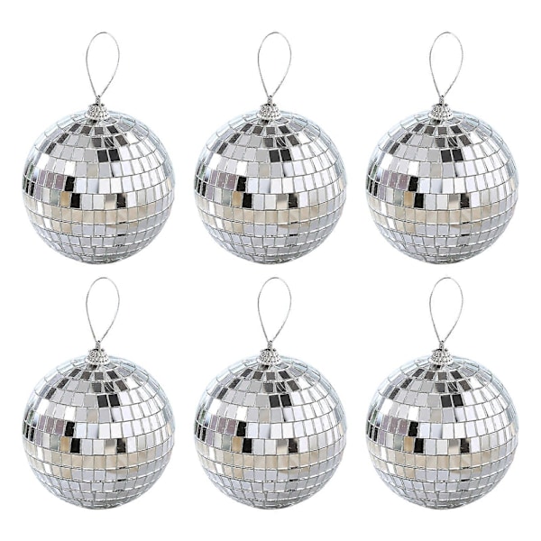 6/12x 2/3/4/6cm Disco Speilkule DJ Lys Sølv Dansefest Scene Belysning Eve Silver 6CM