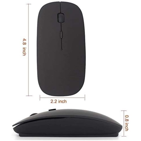 Bluetooth Mus, Trådløs Genopladelig Mus, Bluetooth Trådløs Mus til Laptop/PC/Mac/iPad Pro/Computer (Sort)