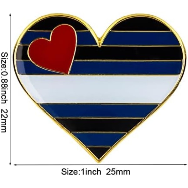 5-pack Bisexuell pride hjärtformade nålar broscher flagga badge brosch Leather Pride 5pcs