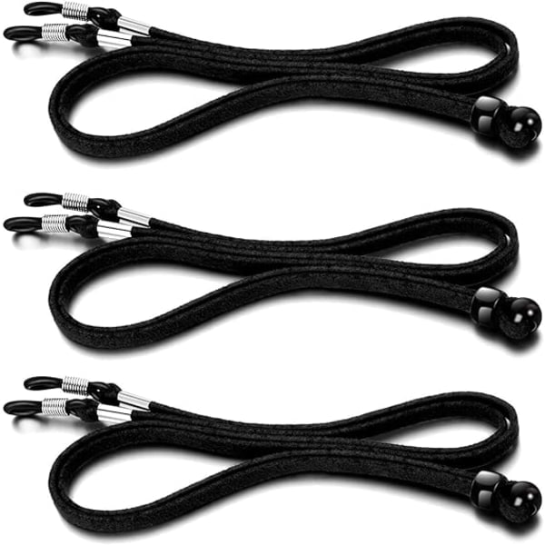 3 stk skolisser briller PU sports solbriller holder stropp retag, svart