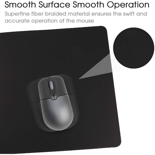 Gaming Mouse Mat Desk Office Mouse Pad Stor Størrelse Behagelig Mousepad med Glat Kludoverflade, Forbedret Præcision og Hastighed 80x40 Black