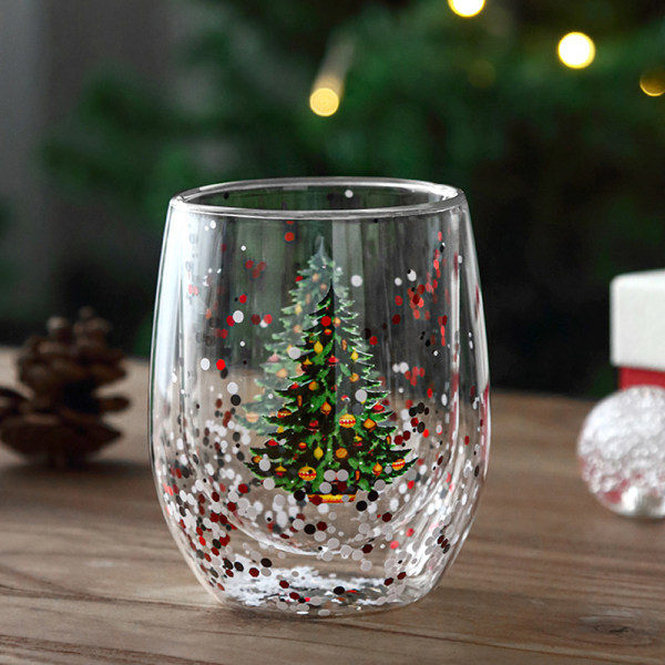 Søde Kopper Te Kaffe Kop Mælk Dobbelt Vægge Glas Kop Jul