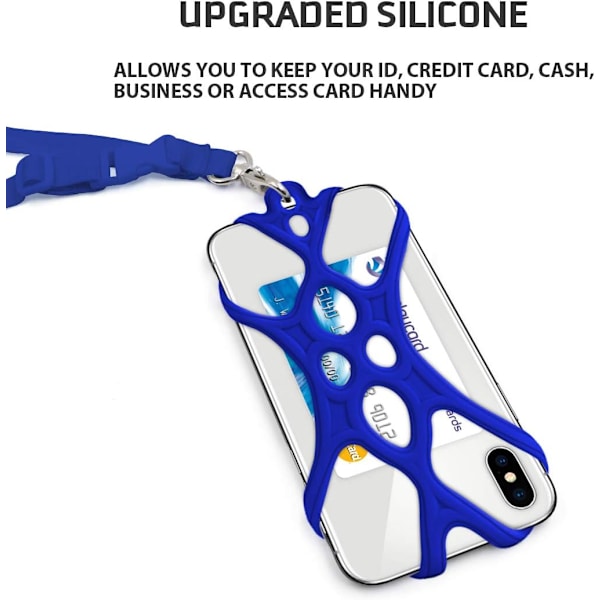 1 stk Mobiltelefon Lanyard Stropp Veskeholder med Avtakbar Halsstropp Universal for Smartphone iPhone 8,7 6S iPhone 6S Plus Dark Blue
