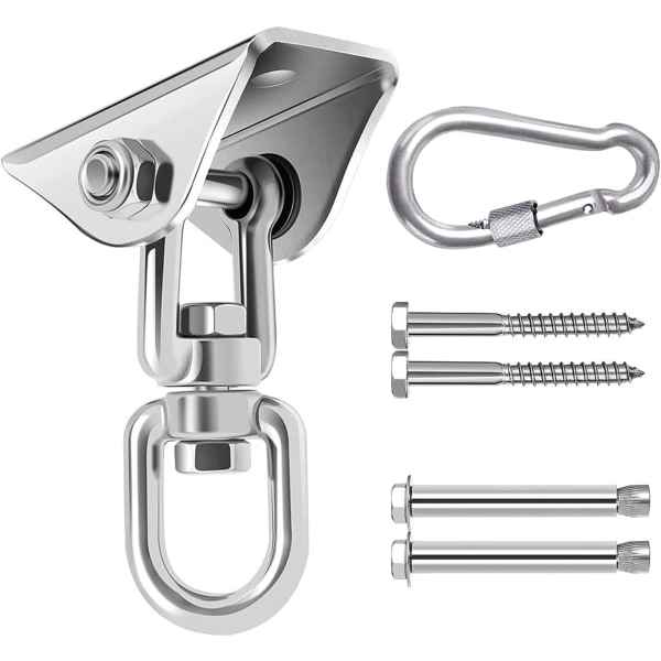 Heavy Duty 304 Stainless Steel Ceiling Hook 360° Swivel Hook Carabiner Swing Kit for Hammock Hanging Chair