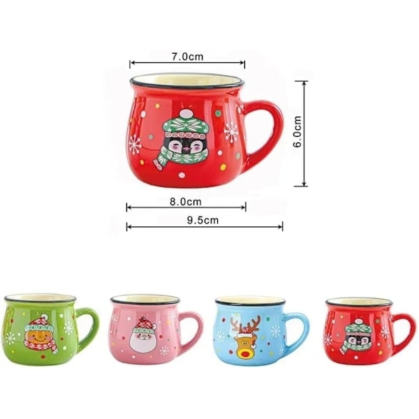 Keramisk Julekopp, Keramisk Julekrus 150ml Festlig Design for Varme Drikker, Te, Kaffe, Varm Sjokolade, Grønn Bjørneunge Stil