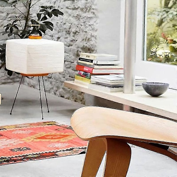 Japansk Kreativ Stativ Golvlampa Sovrum Sängbord Skrivbord Vit Ris Papper Bordslampa Hem Hotell Loft Belysning Dekorativ Stå-lampa-Yvan Print Lamp EU Plug