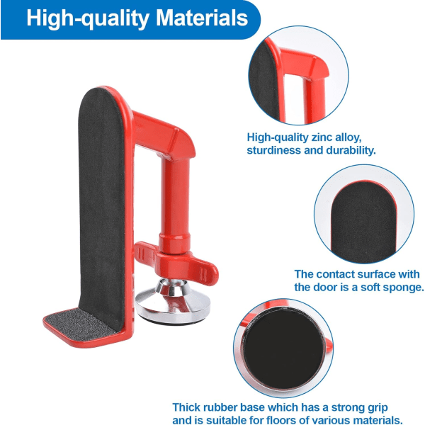1 st Dörrstopp, Dörrblockering i Zink-Legering, Bärbar Dörrsäkerhetslås för Resor, Lägenhet, Hem, Personligt Skydd