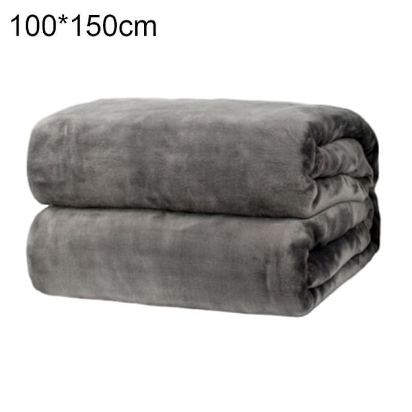 Polyester Myk Varm Ensfarget Teppe Sovepledd Gulvteppe for Hjem Soverom Sengetøy Dark grey