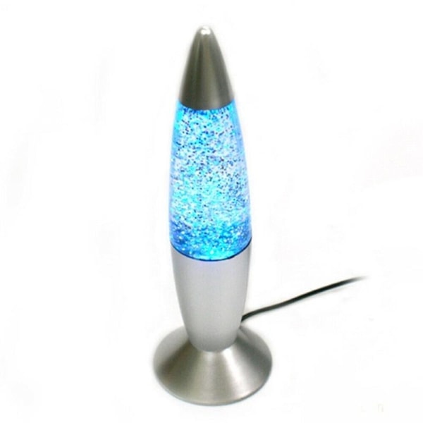 Lava lampe med glitter, skinner i flere forskellige farver Sølv