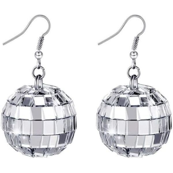 Discokulaörhängen, 70-tals Disco Hall-örhängen, Laserglas Glittrande Örhängen, Disco Bar Partykläder Retro Modeaccessoarer