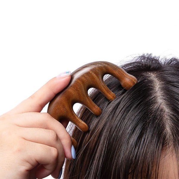 Sandalwood Massage Comb Head Meridian Massage Comb Scalp Scrapin