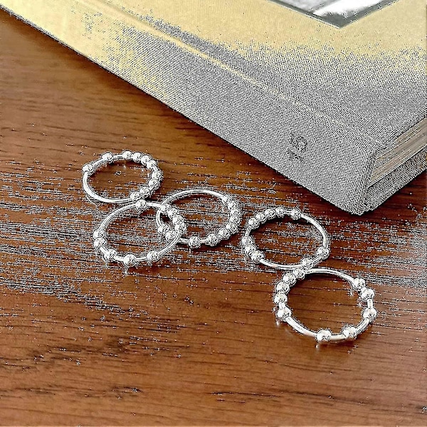 925 Silver Anti-ångest Ring för Kvinnor Män Fidget Rings för Ångest Ångest Ring