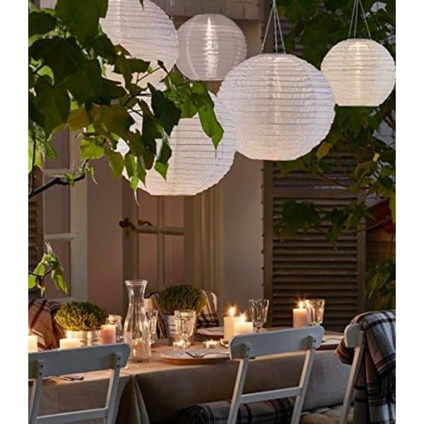 10 stk. Papirlangerner Hvide Runde Papirlangerner, Bryllup Have Bryllupsfest Dekoration 16 inch