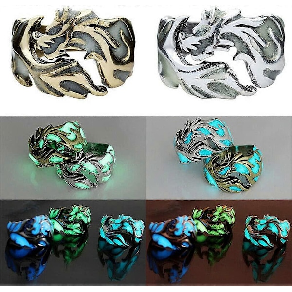 Sval Justerbar Herrar Glow In The Dark Punk Vintage Lysande Drakering Smycken