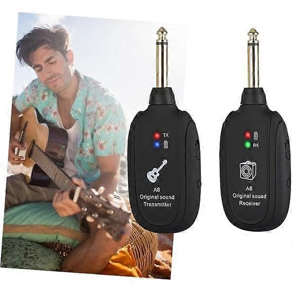 Trådløs Gitar Sender Mottaker Trådløst Gitarsystem Svart 20Hz-20k