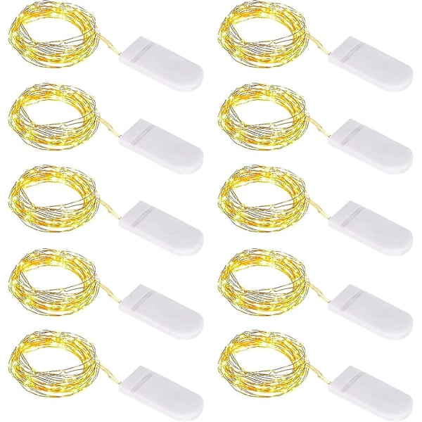 10 st LED Ljusslinga Batteri, Ljusslinga Liten Med Batteri, 1m 10 Micro