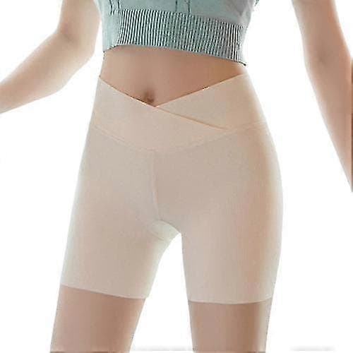 Høytsittende shorts for kvinner Beige L