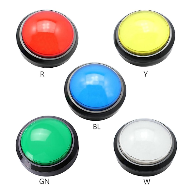100mm Stor Rund Trykknap LED-belyst med Mikrobryter til DIY Arcade Red