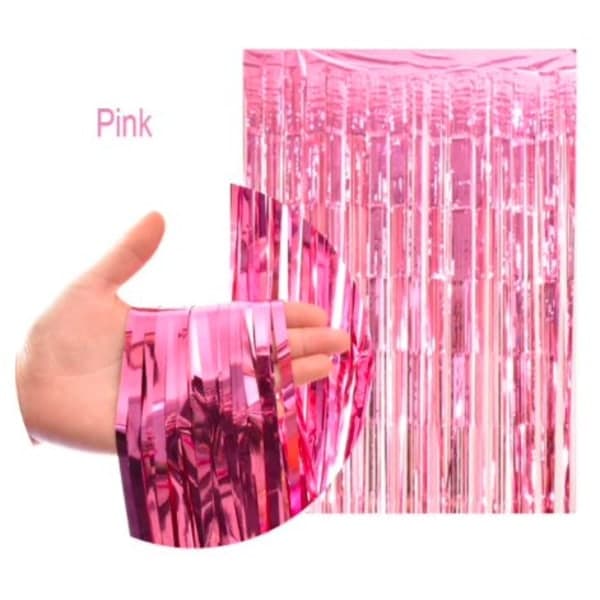 Glittergardin, dørgardin - 2m*1m Rose Red
