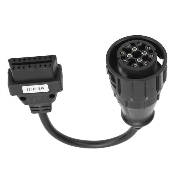 12-pin MAN til 16-pin OBD2 adapterforlengelseskabel for DELPHI lastebildiagnostikk