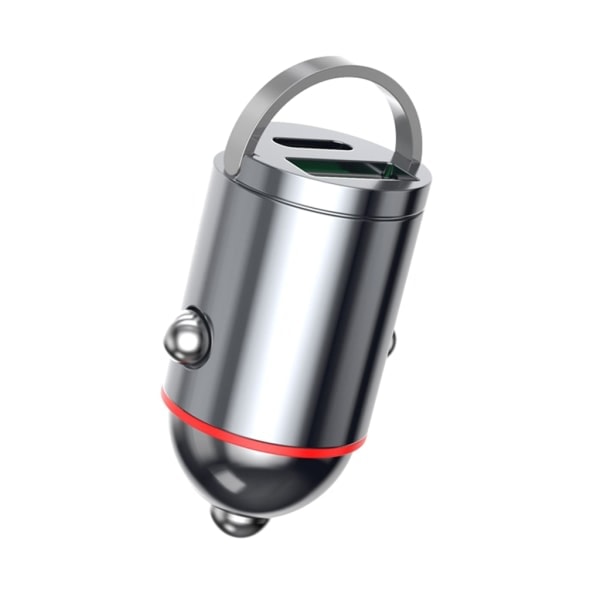 Hurtigopladningsadapter til bil til mobiltelefon, tablet, dashcam, USB & PD30W/65W Type-C dobbelt port stik skjult biloplader null - PD30W