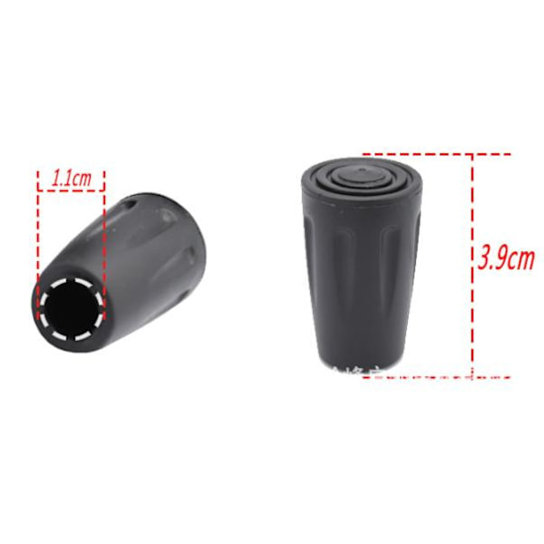 6 stk. Vandrestav Gummi Dutter Reservedele Gummi Dutter til Vandrestav Vandring Trekking Round