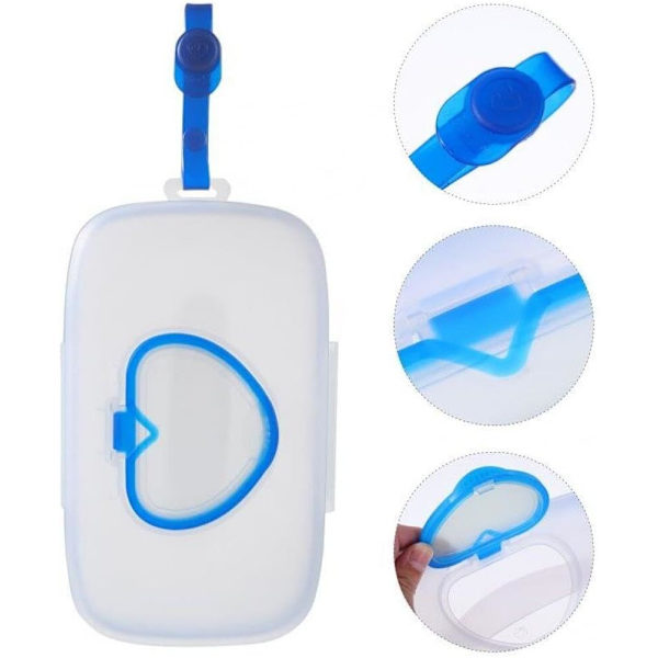 Baby Vådservietpose Baby Vådserviet Dispenser Vådserviet Holder Tasker Rejse Vådserviet Etui Genanvendelig Genopfyldbar Blue