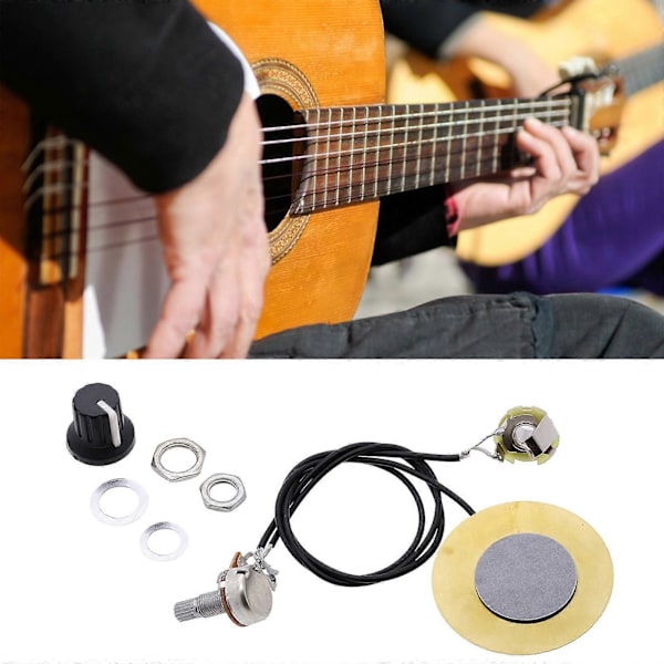 50mm Akustisk Gitar Pickup Piezo Transduser Ferdigkablet Forsterker Erstatning