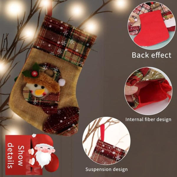 Julstrumpa Hängande Väska, Julstrumpa Dekoration 3 st