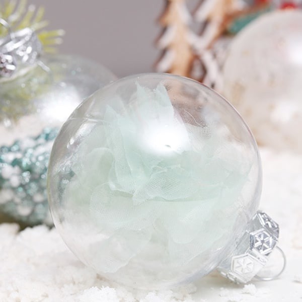 6cm/24 st julgranskulor Set Transparent Kulor Målade