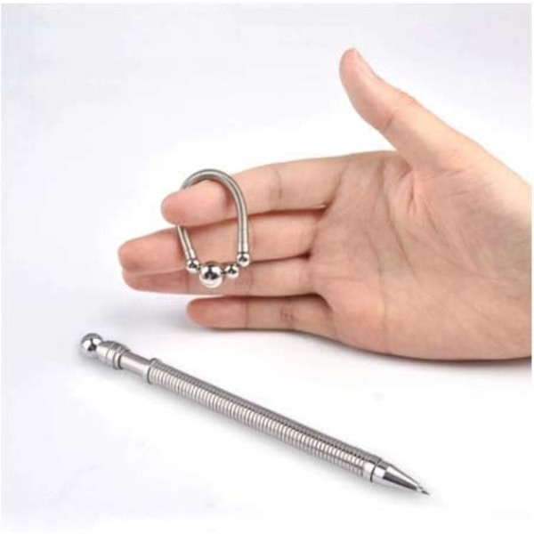 Magnetisk Think Ink Fidget Pen, Metallrulle Fjäder Flex Boll, Kreativ Fidget Ångestleksak, Stressavlastning för Vuxna, Lämplig för Resor, Kontor
