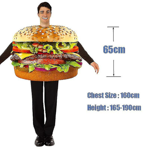 Unisex-pari Ranskalaisten Perunoiden Ruoka Halloween-asu Hieno Pukeutuminen Karnevaali Miehet Cheeseburger-asu Zekai Cheeseburger