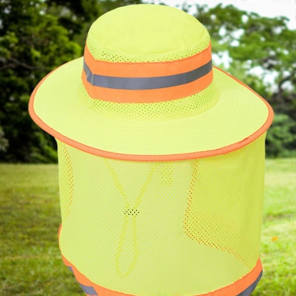 Rangerhatt med hög synlighet, hinkhatt med nackklaff, reflekterande säkerhetshatt Yellow