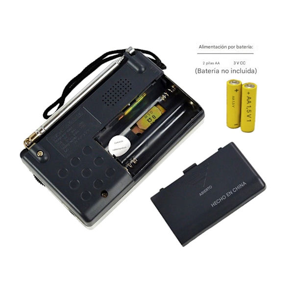 Bärbar Radio, AM FM Transistorradio med Hög Volym, Vattenaktiverad Transistorradio, ca W91×H52×D21(MM) (utan batterier)