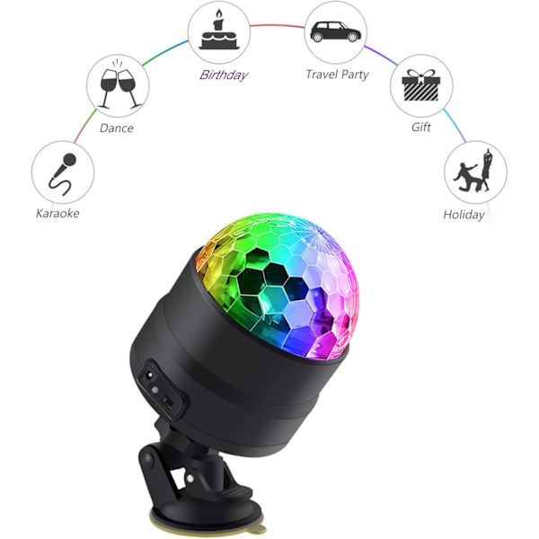 2-pack Disco-lampor, Discokula-lampa, Disco-lampor för fester, Disco-lampor för barn, tonåringar och vuxna, Disco-lampa