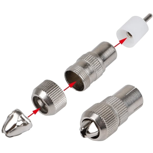2x Koaksial TV Antenne Stik (2-pak) til TV RF Kabel Freeview Metal