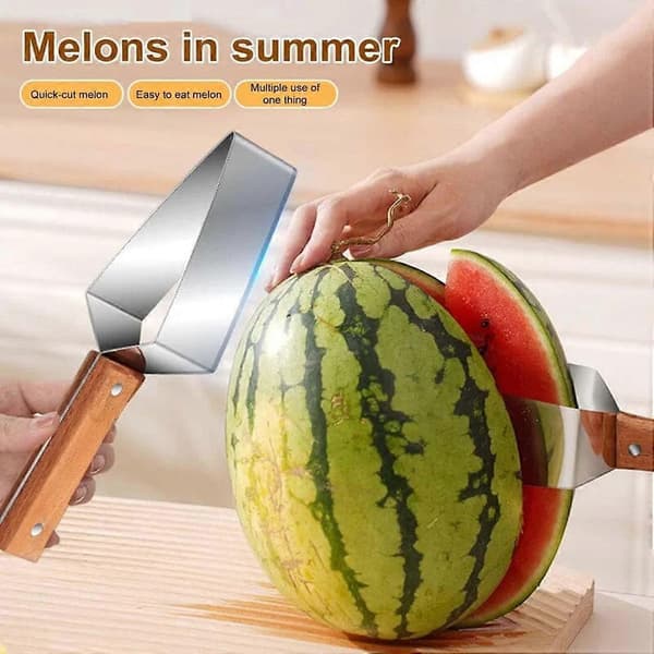 Vannmelonskive, Vannmelonskivekutter - Melonsskivekutter i rustfritt stål - Vannmelonskivekutterverktøy, Multifunksjonell fruktskive