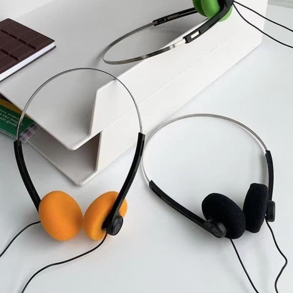 Retro Nostalgisk Headset MP3 Walkman Hörlurar Orange One-Size