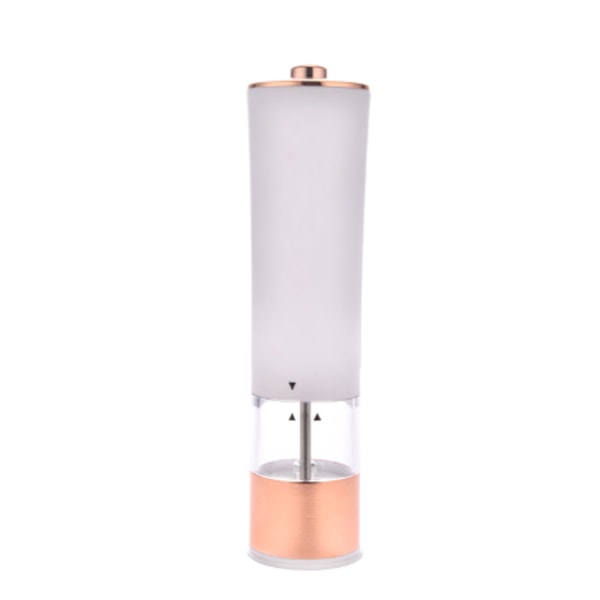 2 stk Automatisk Salt- og Pepperkvern Elektrisk Kryddermølle Batteridrevet Justerbar Grovhet Pepper White rose gold
